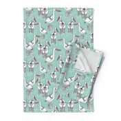 Pelicans - Pale Turquoise/French Rose/White by Andrea Lauren