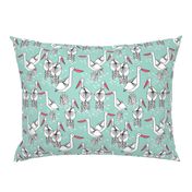 Pelicans - Pale Turquoise/French Rose/White by Andrea Lauren