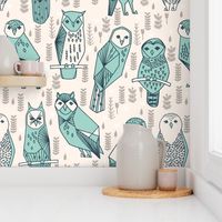 owl // geometric hand-drawn illustration by Andrea Lauren featuring hand-drawn original drawing seamless pattern prints