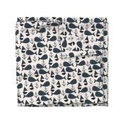 nautical whales // dark navy blue and cream kids nautical ocean anchors nautical nursery fabric andrea lauren fabric cute andrea lauren design