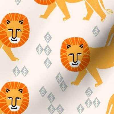 Safari Lion fabric // Champagne/Turmeric/Cadmium Orangeby Andrea Lauren