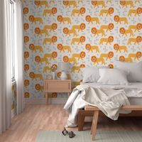 Safari Lion fabric // Champagne/Turmeric/Cadmium Orangeby Andrea Lauren