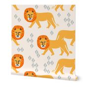 Safari Lion fabric // Champagne/Turmeric/Cadmium Orangeby Andrea Lauren