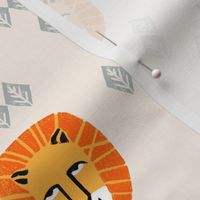 Safari Lion fabric // Champagne/Turmeric/Cadmium Orangeby Andrea Lauren