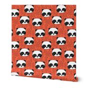 panda // corals panda coral fabric cute panda fabric hand-drawn illustration panda nursery baby 