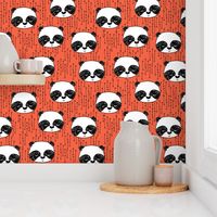 panda // corals panda coral fabric cute panda fabric hand-drawn illustration panda nursery baby 