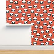 panda // corals panda coral fabric cute panda fabric hand-drawn illustration panda nursery baby 