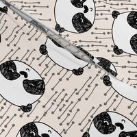 panda // champagne off-white background panda head cute  kawaii illustration scandi panda head by andrea lauren