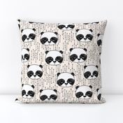 panda // champagne off-white background panda head cute  kawaii illustration scandi panda head by andrea lauren