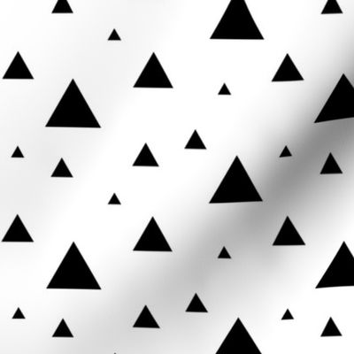 Scattered Triangles Black on White Small