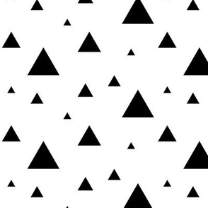 Scattered Triangles Black on White Small