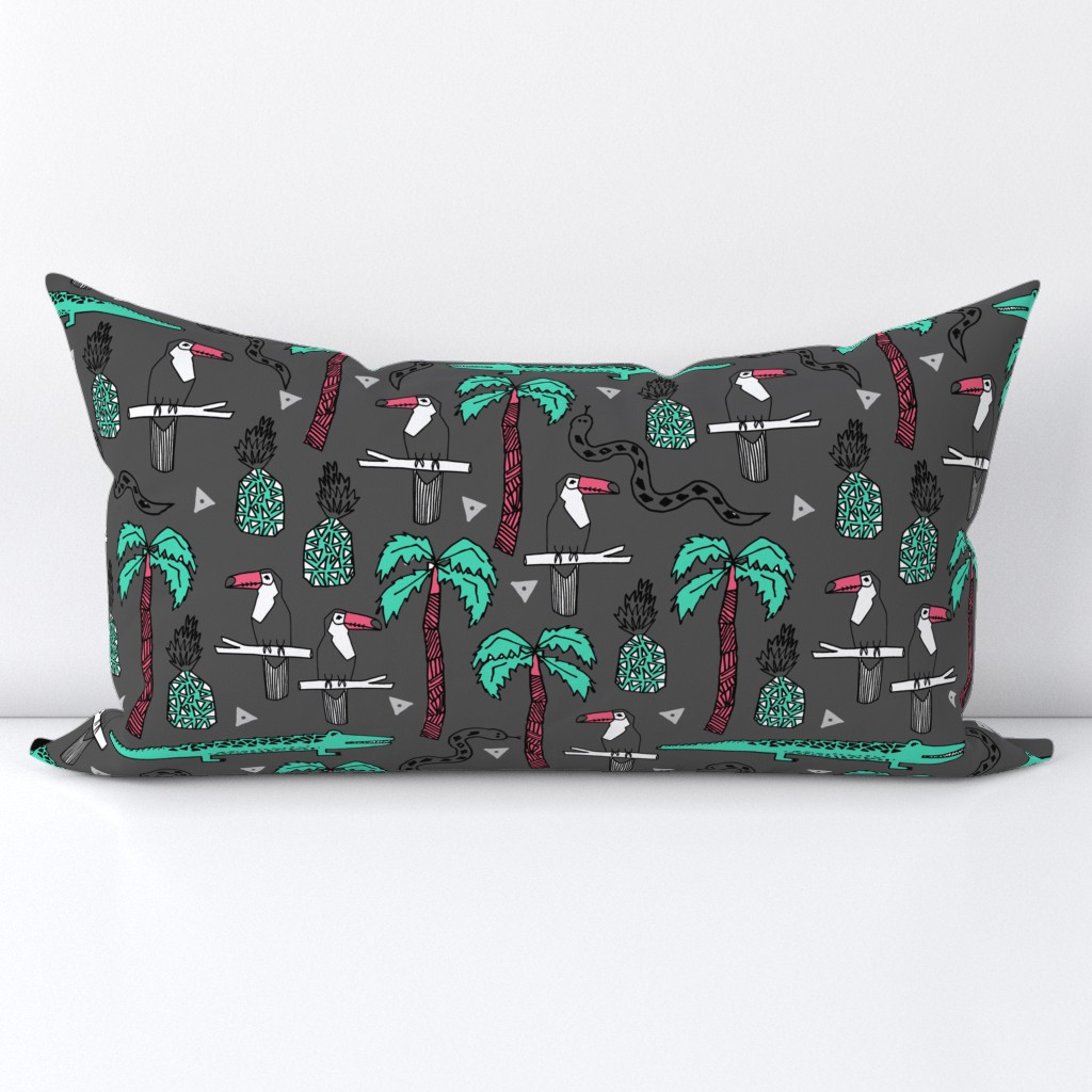 tropical // tropical palms palm tree alligator crocodile toucans snakes kids