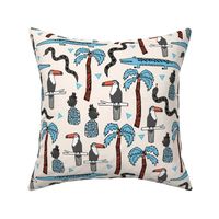 tropical palms // tropical palm tree exotic summer cute toucans