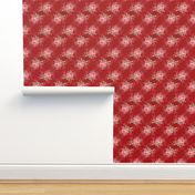 Romantic Pink Roses on Red by Paris Bebe wallpaper