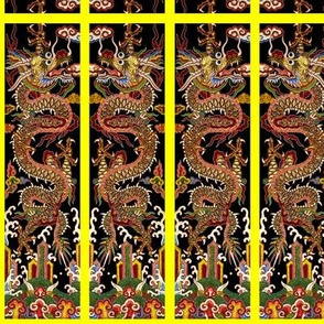 double royal golden novelty thrones embroidery asian japanese china chinese oriental cheongsam kimono dragon clouds sea ocean imperial chinoiserie kings queens museum traditional rank regal korean kabuki geisha yuan ming qing dynasty tapestry vintage empe