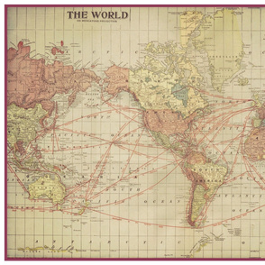 Vintage world map, large (yard)