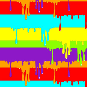 runnyrainbow_dripping horizontal paint stipes of bold primary colours