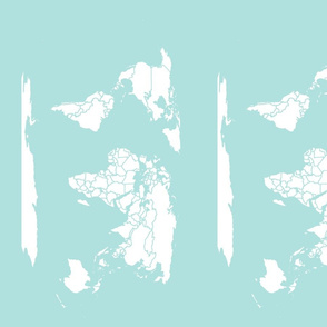Muted Turquoise Minimalist Map