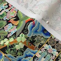 royal colorful novelty thrones embroidery asian japanese china chinese oriental cheongsam kimono phoenix birds forest garden imperial chinoiserie kings queens museum traditional rank regal korean kabuki geisha yuan ming qing dynasty tapestry vintage emper