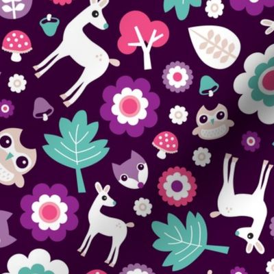 Woodland deer and owls for girls summer