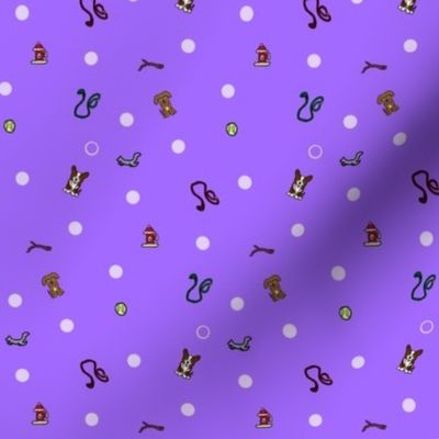 Dog park Ditsy print - purple