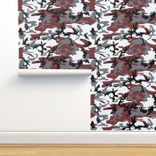 Woodland Dark Red Camo