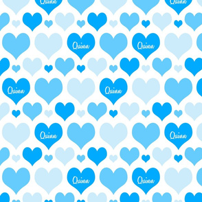 Personalised Heart Design - Blues