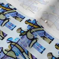 Stained Glass Window Paper Dolls in Blue & Purple