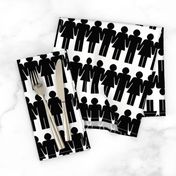 Black and White Paper Dolls - 4 inches tall