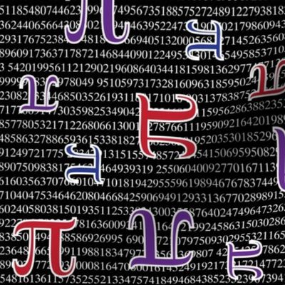 Digits of Pi (Red, Blue, Purple, Black)