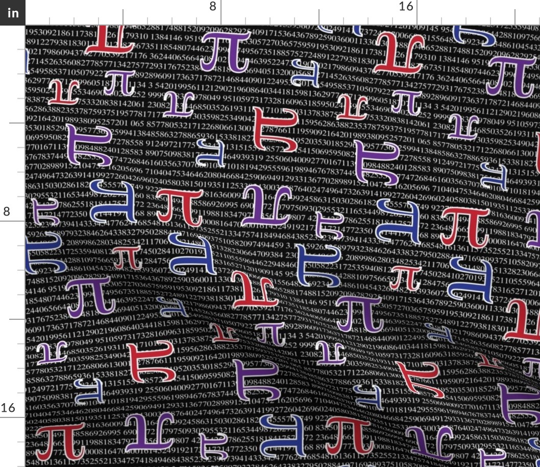 Digits of Pi (Red, Blue, Purple, Black)