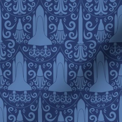 Rocket Science Damask (Navy Blue)