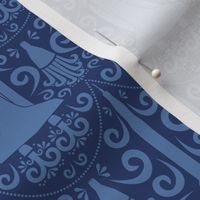 Rocket Science Damask (Navy Blue)