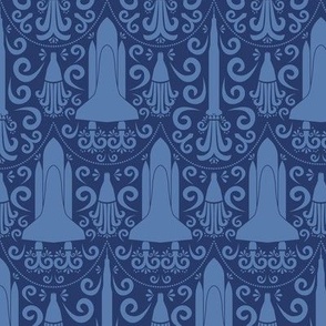 Rocket Science Damask (Navy Blue)