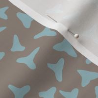 shark tooth silhouettes - teal on grey