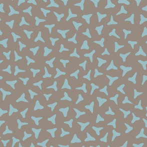 shark tooth silhouettes - teal on grey