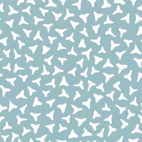 shark tooth silhouettes - white on greyed teal