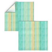 Beach stripe in faux linen aqua