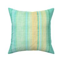 Beach stripe in faux linen aqua