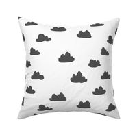 clouds // charcoal and white minimal trendy cool scandinavian nursery print for projects and textile home nursery decor