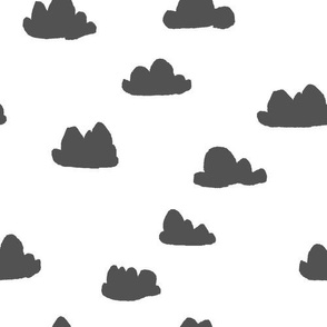 clouds // charcoal and white minimal trendy cool scandinavian nursery print for projects and textile home nursery decor