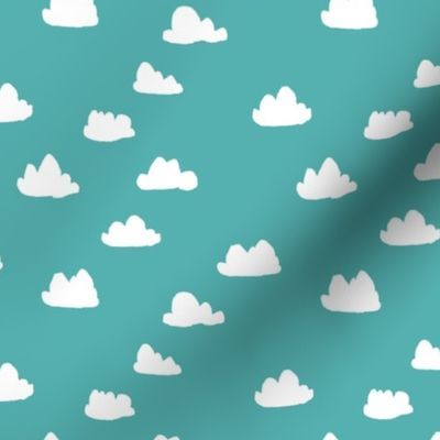 clouds // small cloud print for baby nursery and home decor textiles