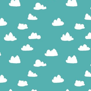 clouds // small cloud print for baby nursery and home decor textiles