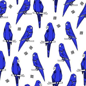 Parrots - Blue/White (Custom) by Andrea Lauren