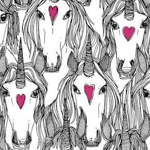 unicorn love bw pink