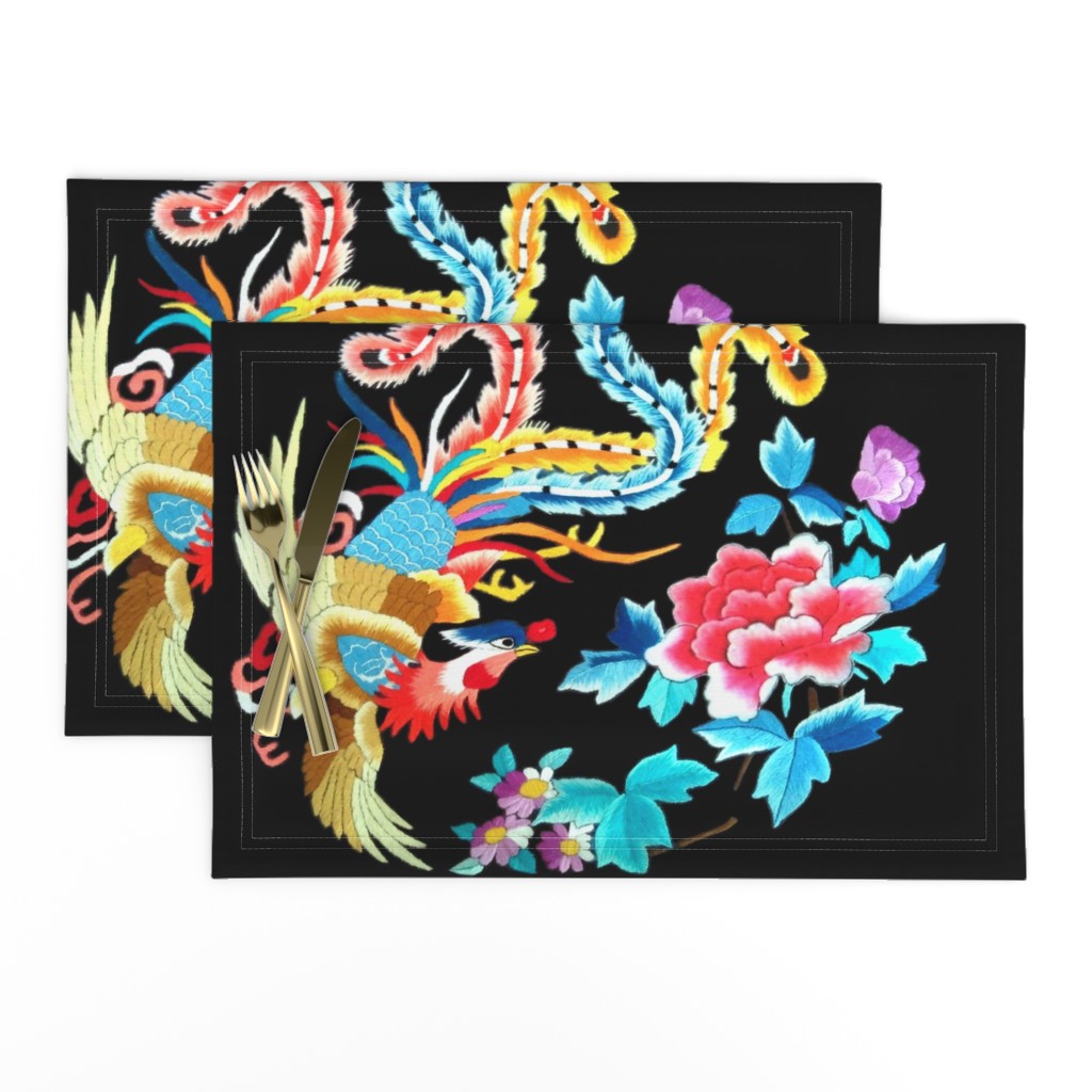 big royal novelty thrones embroidery asian japanese china chinese oriental cheongsam kimono phoenix bird flowers peony garden imperial chinoiserie kings queens museum traditional rank regal korean kabuki geisha yuan ming qing dynasty tapestry vintage empe