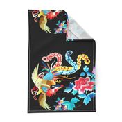 big royal novelty thrones embroidery asian japanese china chinese oriental cheongsam kimono phoenix bird flowers peony garden imperial chinoiserie kings queens museum traditional rank regal korean kabuki geisha yuan ming qing dynasty tapestry vintage empe