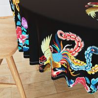 big royal novelty thrones embroidery asian japanese china chinese oriental cheongsam kimono phoenix bird flowers peony garden imperial chinoiserie kings queens museum traditional rank regal korean kabuki geisha yuan ming qing dynasty tapestry vintage empe