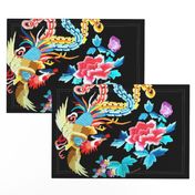 big royal novelty thrones embroidery asian japanese china chinese oriental cheongsam kimono phoenix bird flowers peony garden imperial chinoiserie kings queens museum traditional rank regal korean kabuki geisha yuan ming qing dynasty tapestry vintage empe