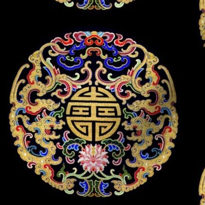 brown royal golden novelty thrones embroidery asian japanese china chinese oriental cheongsam kimono dragon imperial chinoiserie lotus good luck charm kings queens museum traditional rank regal korean kabuki geisha yuan ming qing dynasty tapestry vintage 